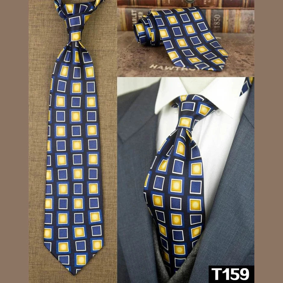 Multicolor silk ties for men with geometric patterns, formal wear accessory