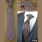 Multicolor silk ties for men in purple with geometric pattern, perfect for formal occasions