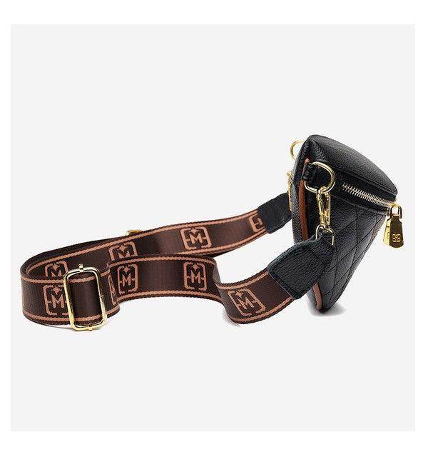 Myra Quilted Genuine Leather Crescent Sling Bag - VacationGrabs