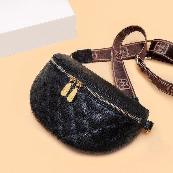 Wallets, Handbags & Accessories Myra Quilted Genuine Leather Crescent Sling Bag