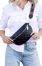 Myra Quilted Genuine Leather Crescent Sling Bag