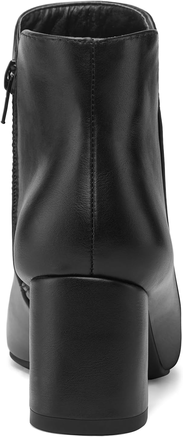 mysoft Women's Ankle Boots Chunky Block Heel Pointed Toe Dressy Booties – sole and heel detail