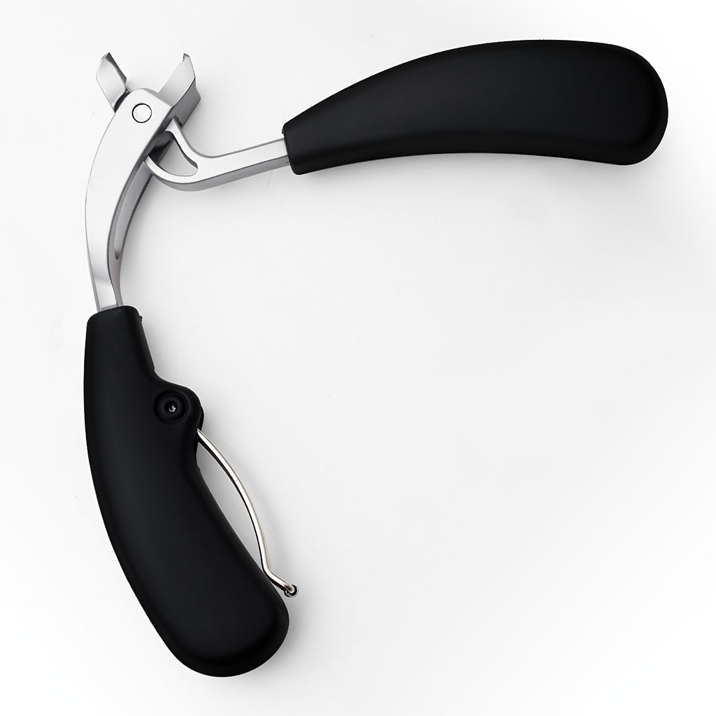 Black stainless steel nail clippers for a dog with ergonomic handles