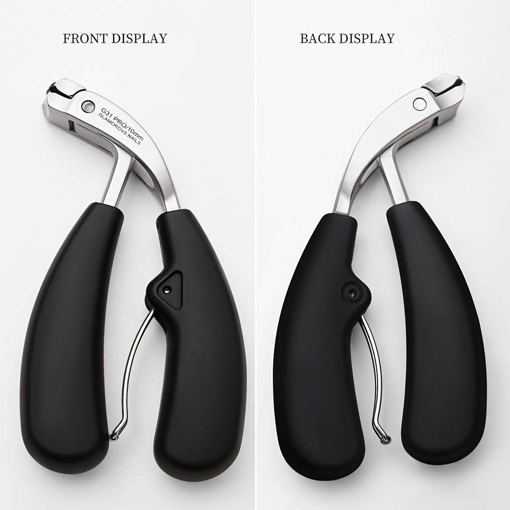 Black stainless steel nail clippers for a dog with ergonomic handles