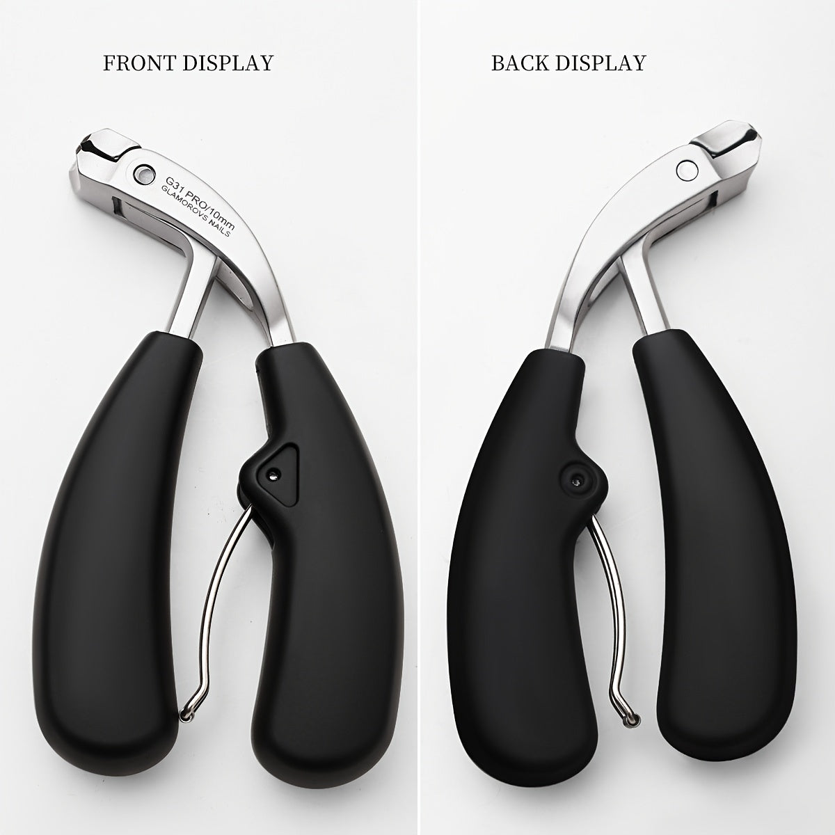 Black stainless steel nail clippers for a dog with ergonomic handles