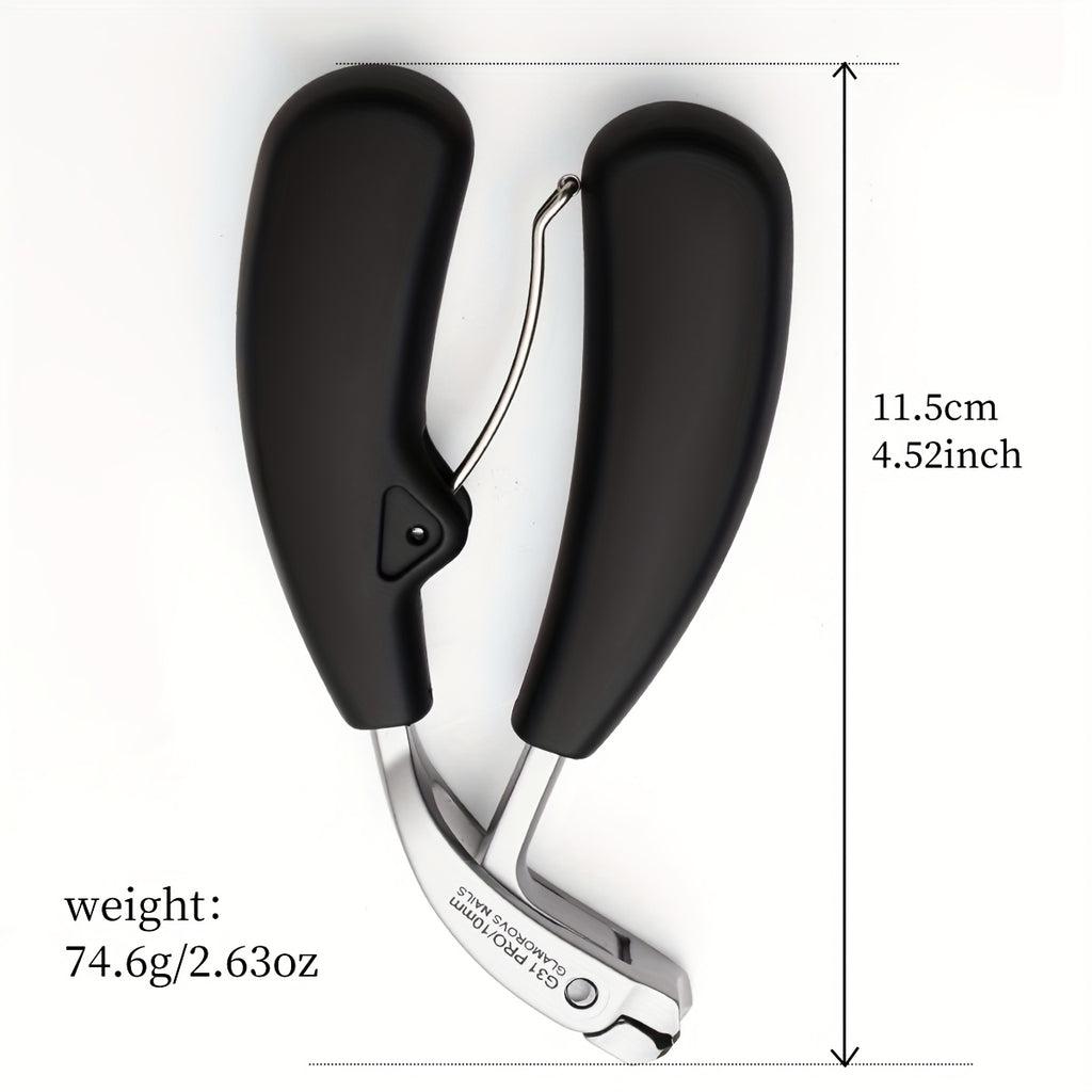 Black stainless steel nail clippers for a dog with ergonomic grips