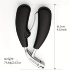 Black stainless steel nail clippers for a dog with ergonomic grips