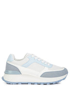 Women's Nairobi lace up sneakers in blue and white, perfect for casual wear