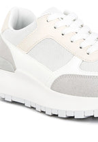 Women's Nairobi lace up sneakers in white and gray for casual wear