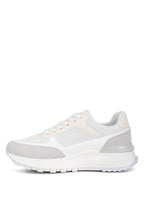 Women's Nairobi lace up sneakers in white and gray, ideal for casual wear