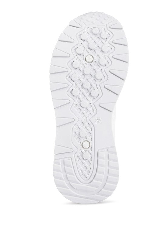 White rubber sole of Nairobi lace up sneakers for everyday wear