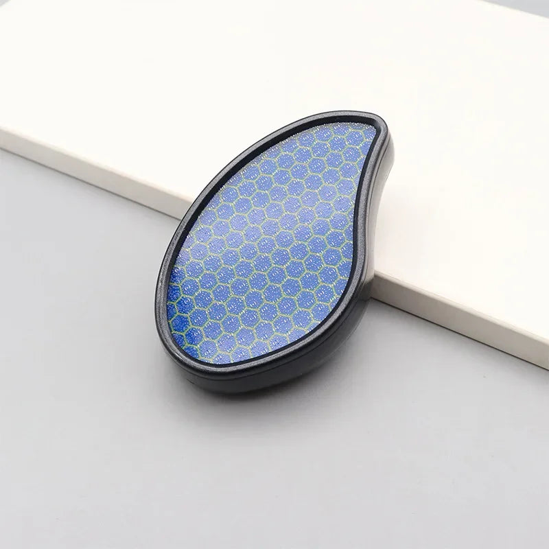 nano glass foot file with blue patterned surface for smooth feet