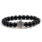 Natural Matte Black Lava Volcanic Stone Dog Paw Print - VacationGrabs