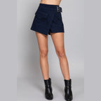 Women's navy blue cargo skort, stylish and versatile for summer outings