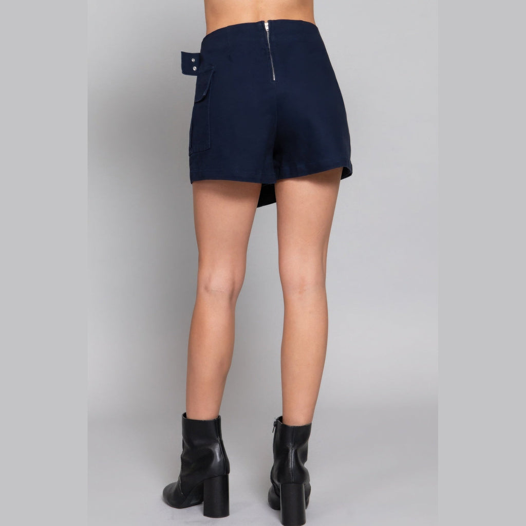 Women's navy blue cargo skort, perfect for summer outings