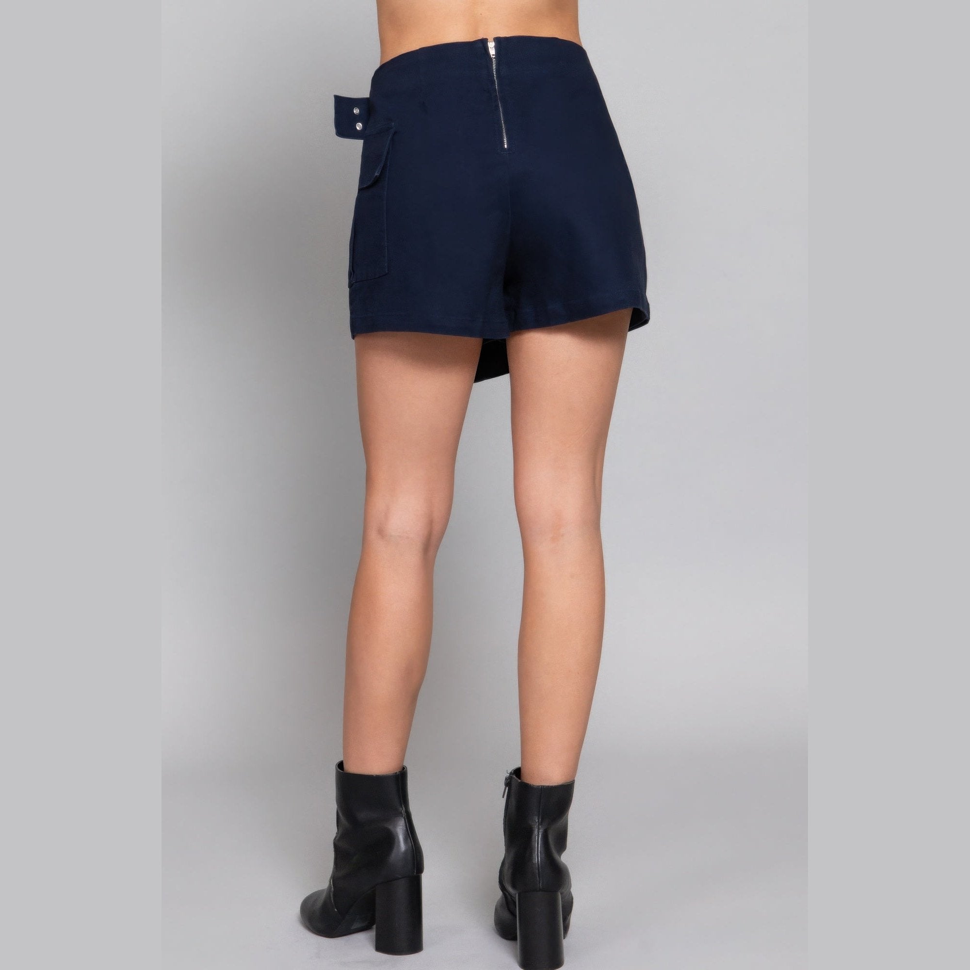 Women's navy blue cargo skort, perfect for summer outings