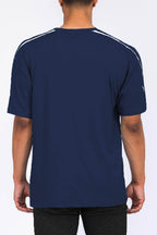 Navy Blue Jordan Solid Tape Tshirt - VacationGrabs