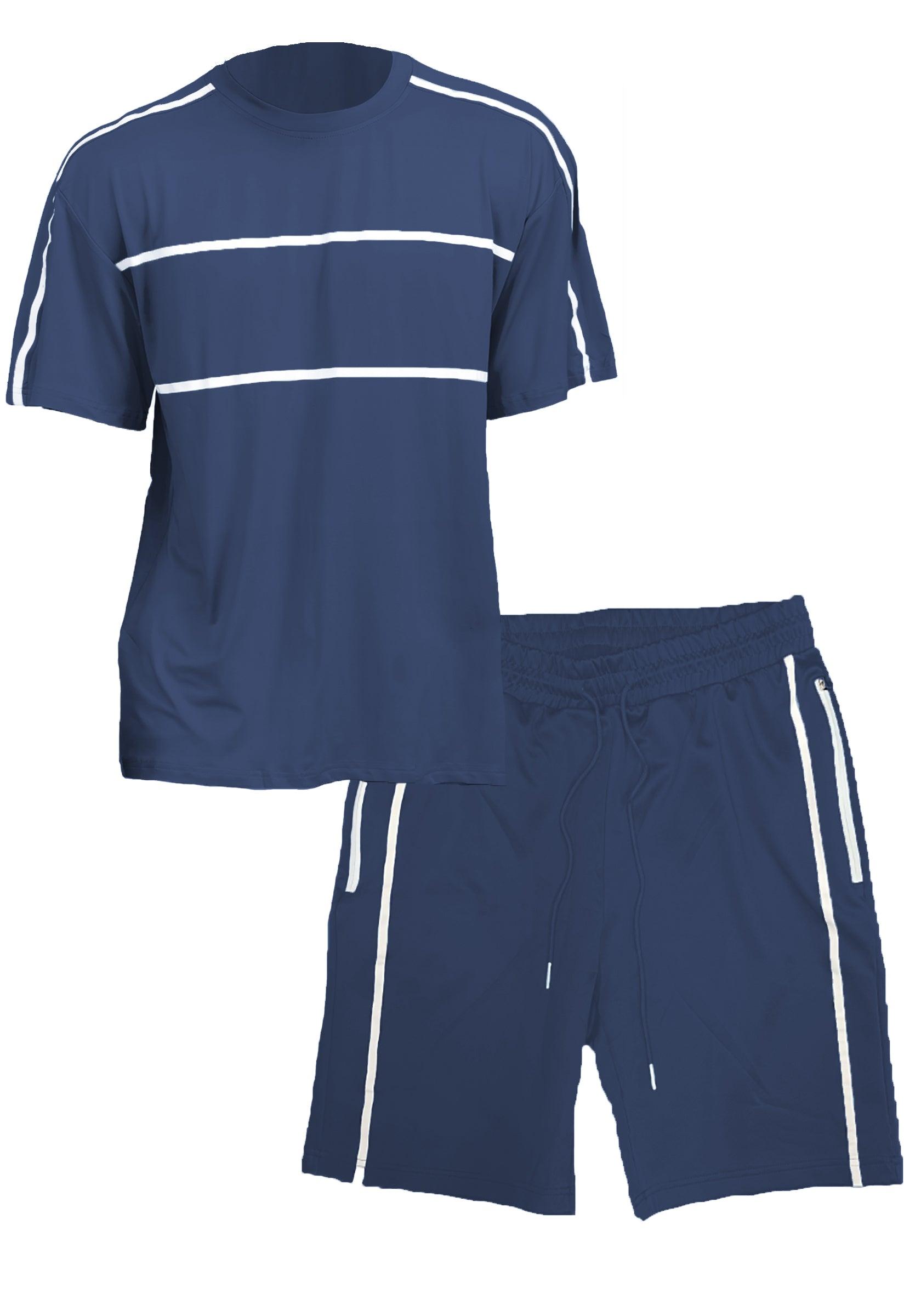 Men's Activewear Navy Blue Jordan Tshirt Short Set