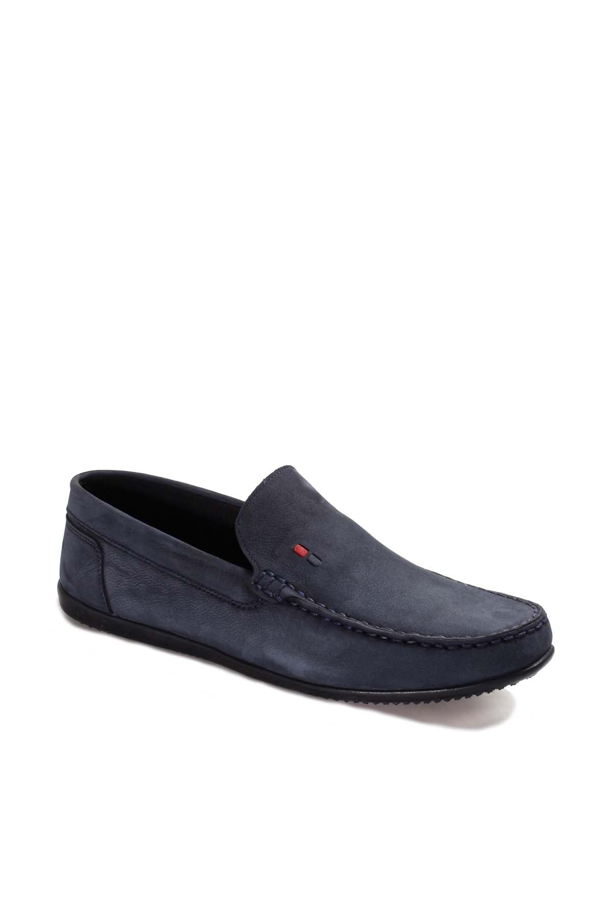 Navy Blue Loafers – side view