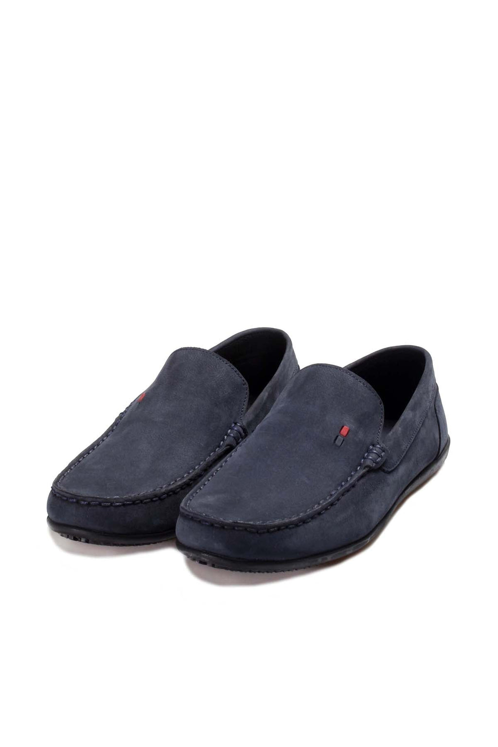 Navy Blue Loafers – close up view