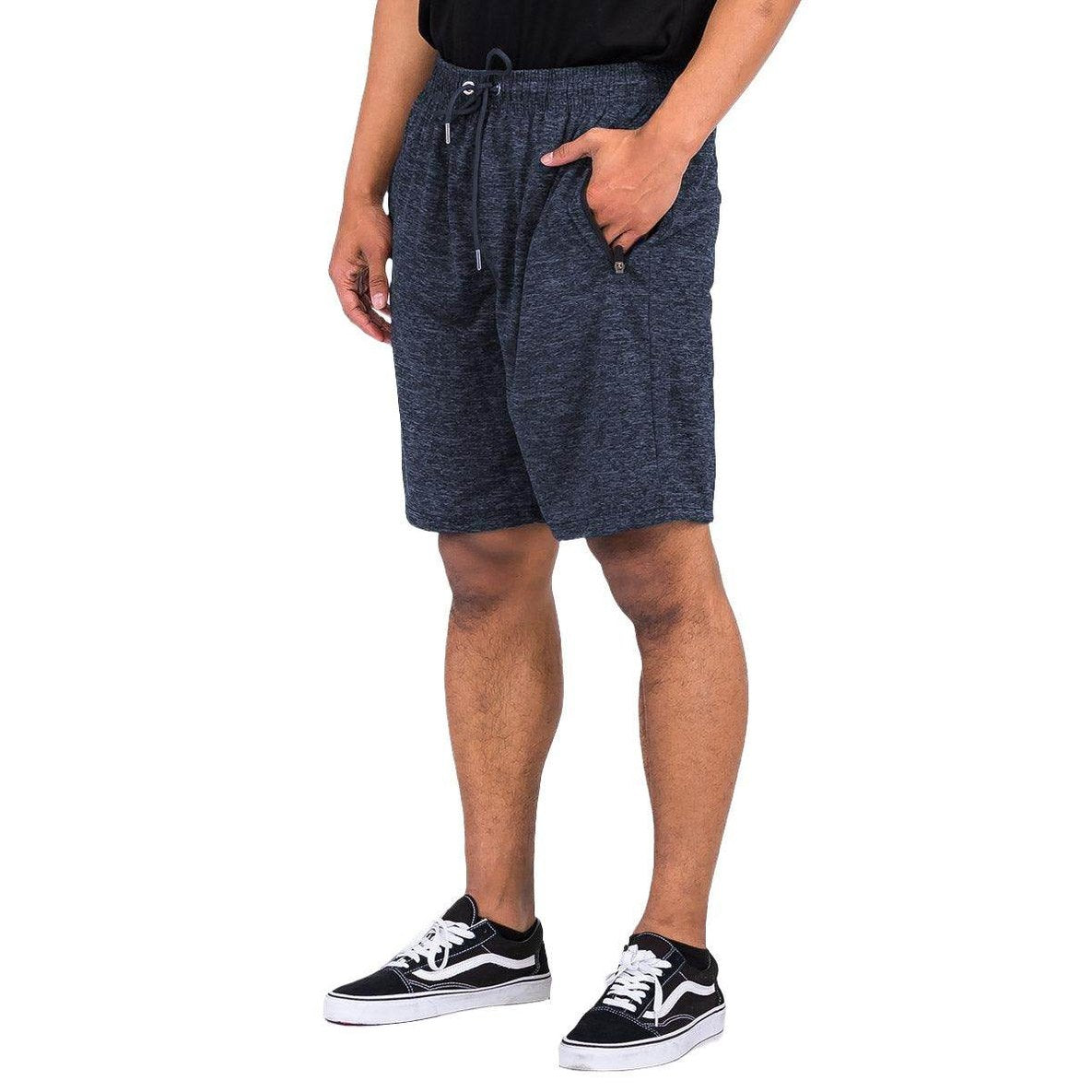 Navy Blue Marbled Light Weight Active Shorts - VacationGrabs