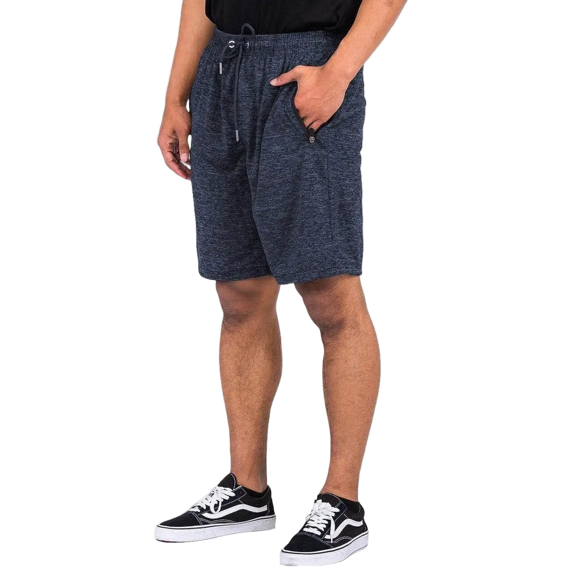 Navy Blue Marbled Light Weight Active Shorts - VacationGrabs