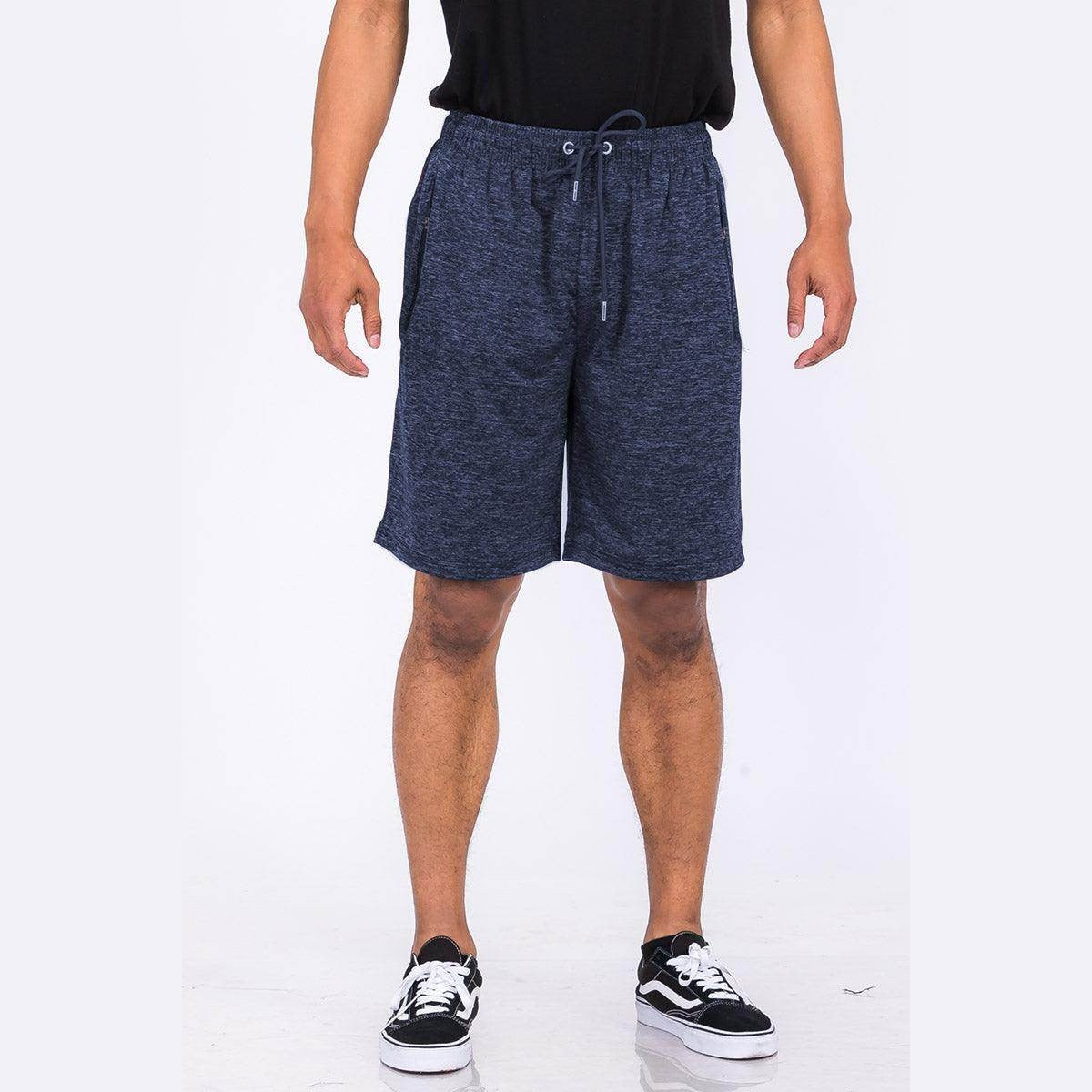 Navy Blue Marbled Light Weight Active Shorts - VacationGrabs