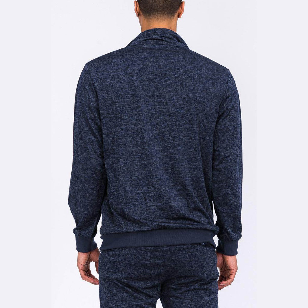 Navy Blue Marbled Light Weight Active Track Jacket - VacationGrabs