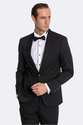Navy Blue Shawl Lapel Tuxedo by Wessi – front view