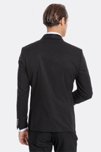 Navy Blue Shawl Lapel Tuxedo by Wessi – cuff detail view