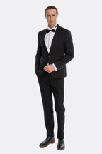 Navy Blue Shawl Lapel Tuxedo by Wessi – full look view