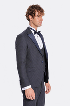 Navy Blue Tuxedo Suit – cuff detail view