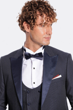 Navy Blue Tuxedo Suit – detail view