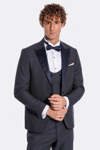 Navy Blue Tuxedo Suit – close up view