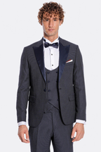 Navy Blue Tuxedo Suit – angled view