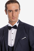 Navy Blue Vested Tuxedo – detail view