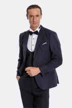 Navy Blue Vested Tuxedo – full look view