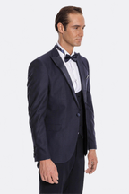 Navy Blue Vested Tuxedo – angled view