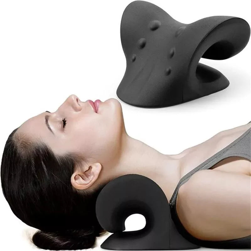 Black neck and shoulder relaxer for relieving tension and stress
