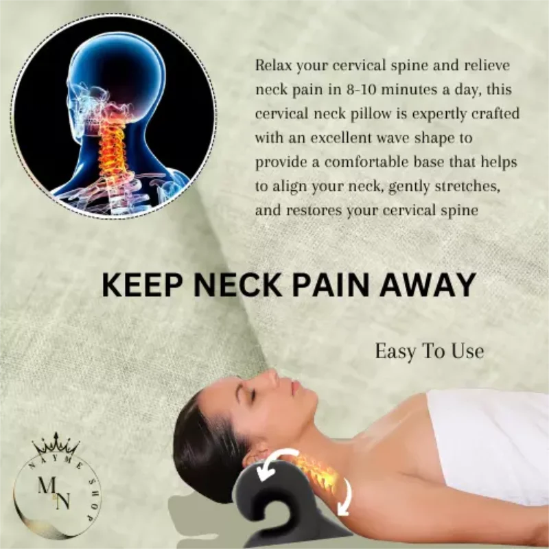 Cervical neck pillow for neck and shoulder relaxer, comfortable and easy to use