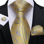 Neck Tie Set Handkerchief Cufflinks Gift For Men - VacationGrabs