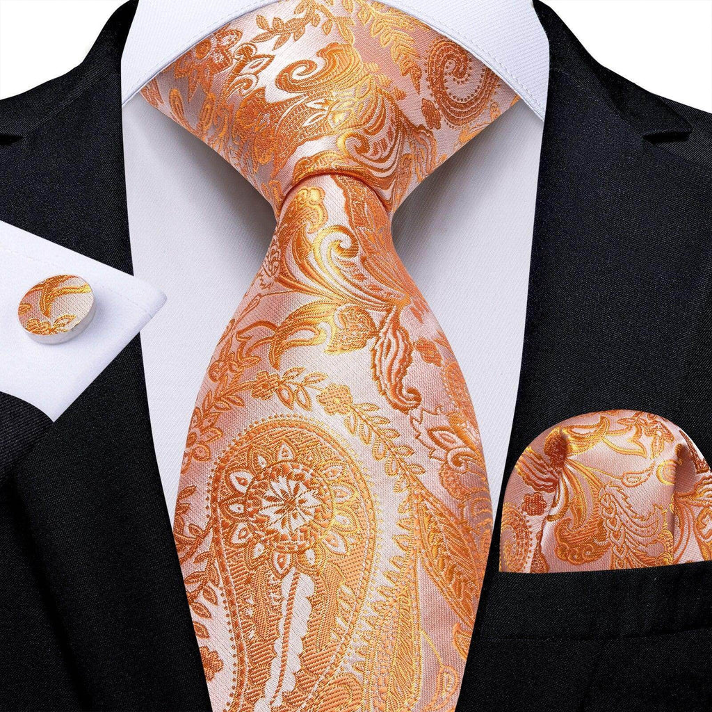 Neck Tie Set Handkerchief Cufflinks Gift For Men - VacationGrabs