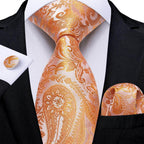 Neck Tie Set Handkerchief Cufflinks Gift For Men - VacationGrabs