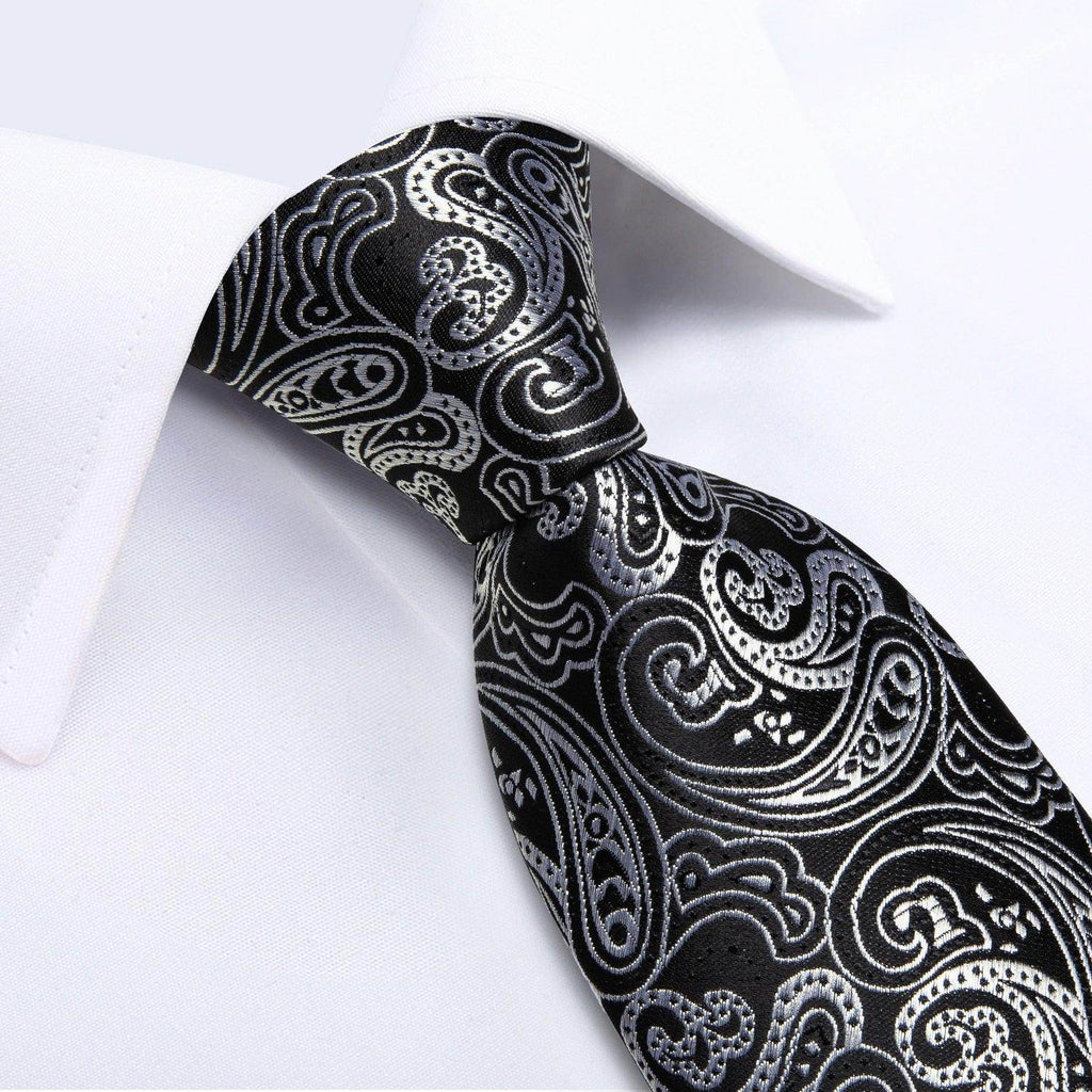 Neck Tie Set Handkerchief Cufflinks Gift For Men - VacationGrabs