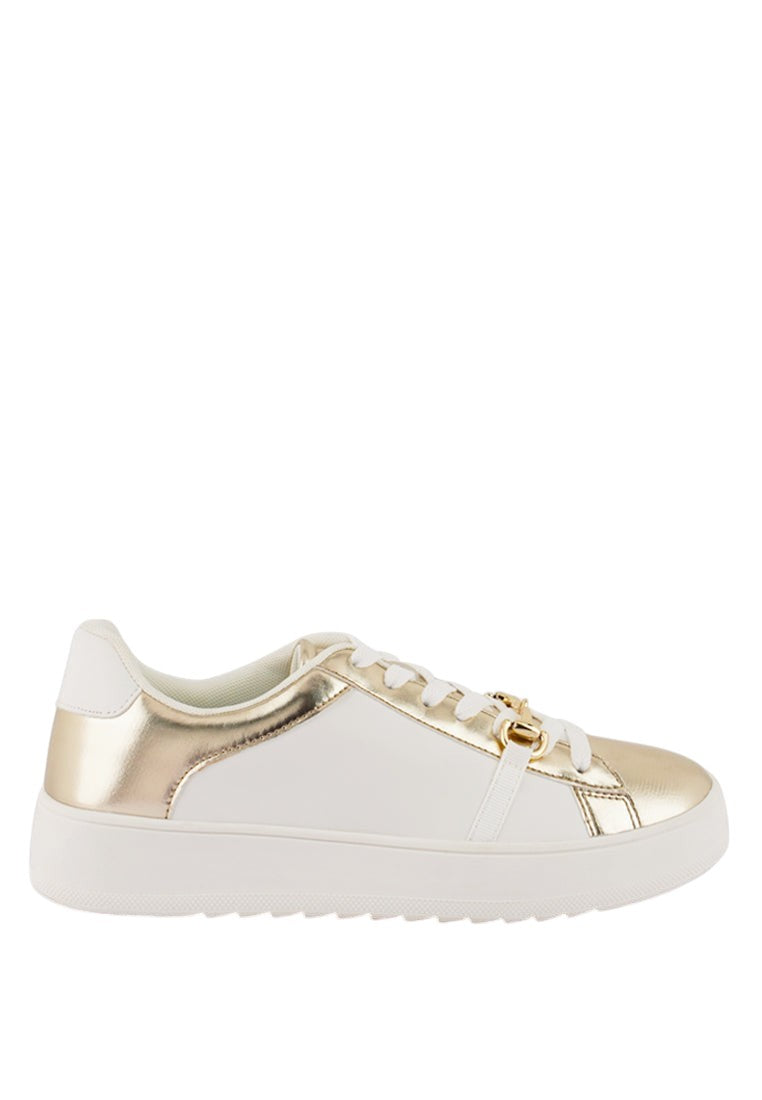 Nemo Contrasting Metallic Faux Leather Sneakers