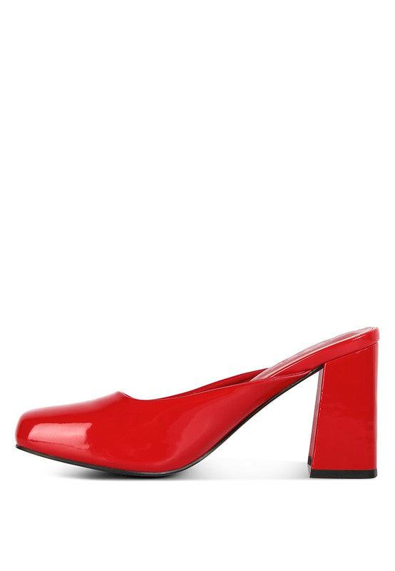 Women's Shoes - Sandals Neoplast Patent Pu Block Heeled Mules