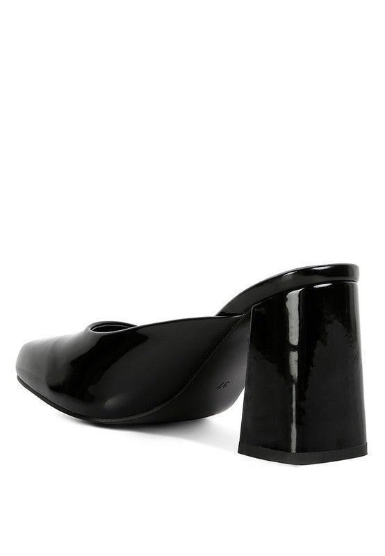 Women's Shoes - Sandals Neoplast Patent Pu Block Heeled Mules