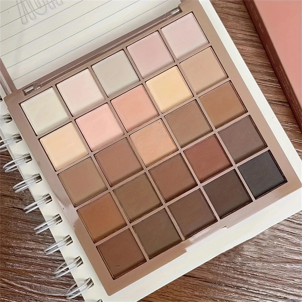 25-color neutral eyeshadow palette with gray brown and coffee tones (photo 2 of 5)