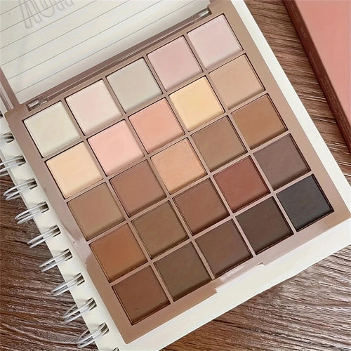 25-color neutral eyeshadow palette with gray brown and coffee tones (photo 2 of 5)