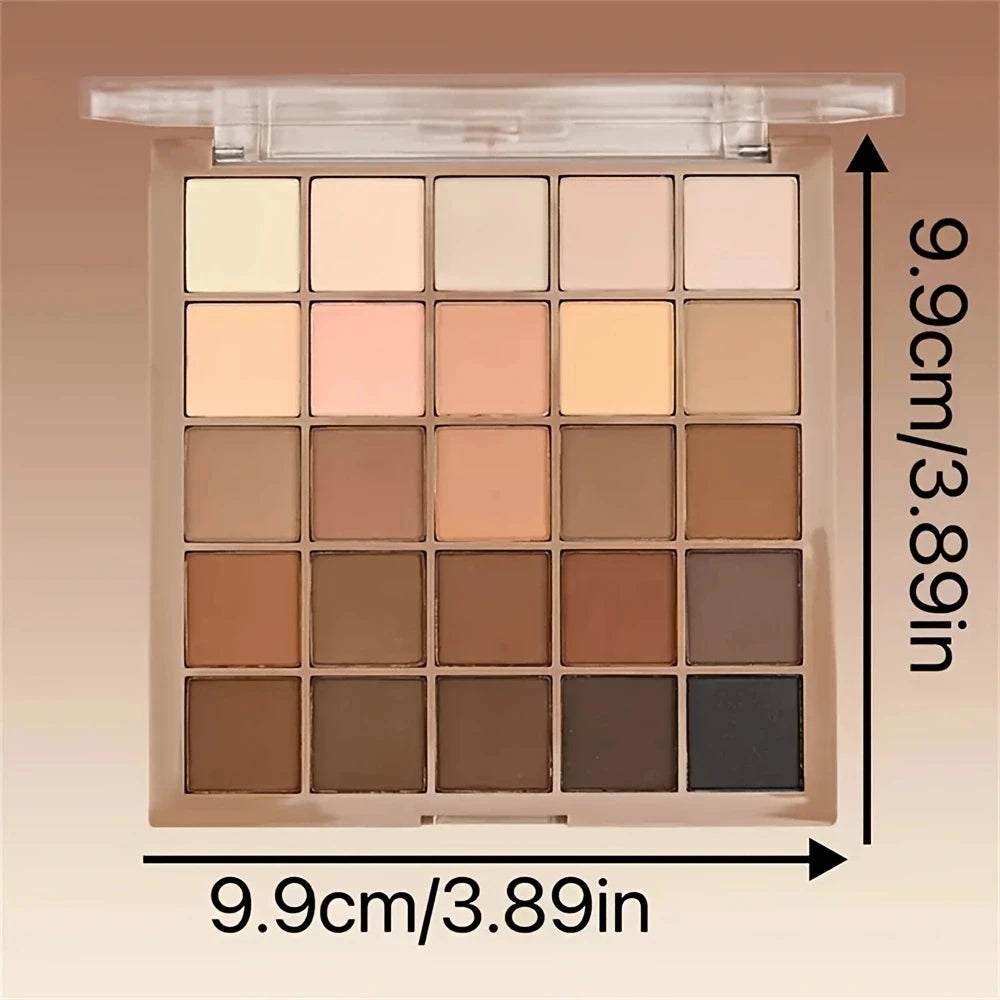 25-color neutral eyeshadow palette with gray brown and coffee tones (photo 4 of 5)